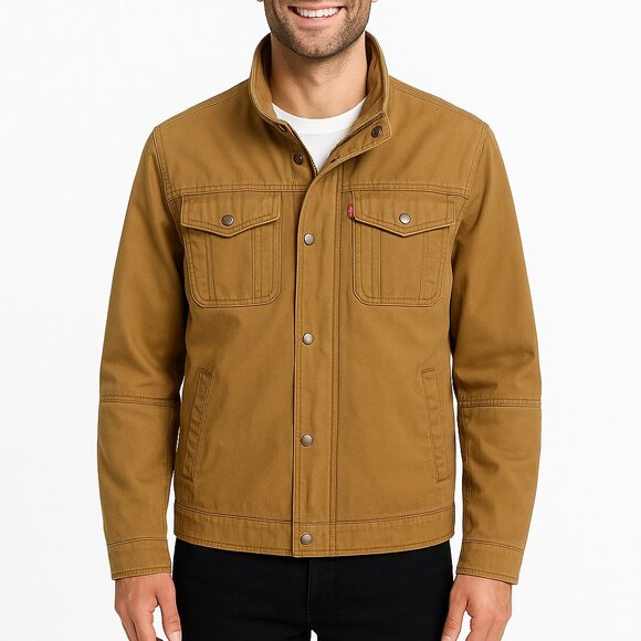 Levi's Men's Cotton Jacket Brown - Picture 2 of 7